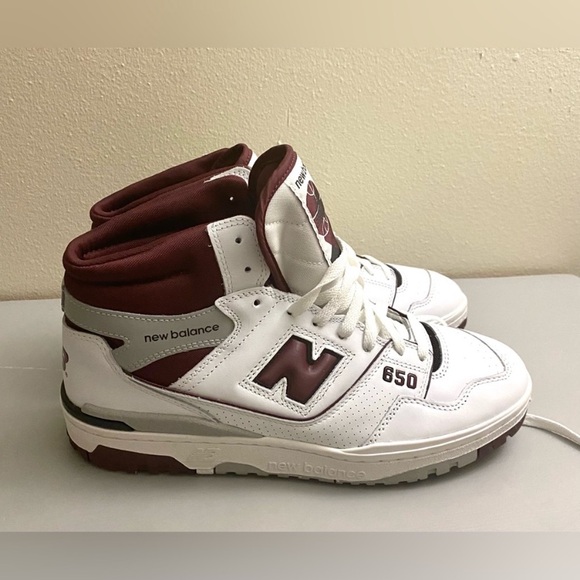 🎄🧚‍♀️ NWT New Balance 650 White High-Tops men’s activities shoes genuine leath. - Picture 6 of 8